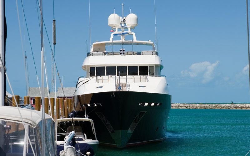 Yacht With all the Signal Equipment Over the Top